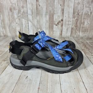Keen Water Sandals Hiking Strappy Blue Floral‎ Accents Womens Size 6